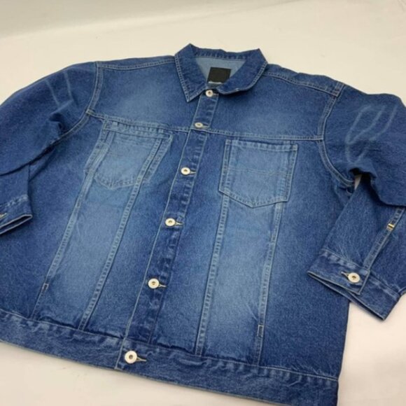 Men's Sean John Med Blue Sandblast Denim Jacket NWT